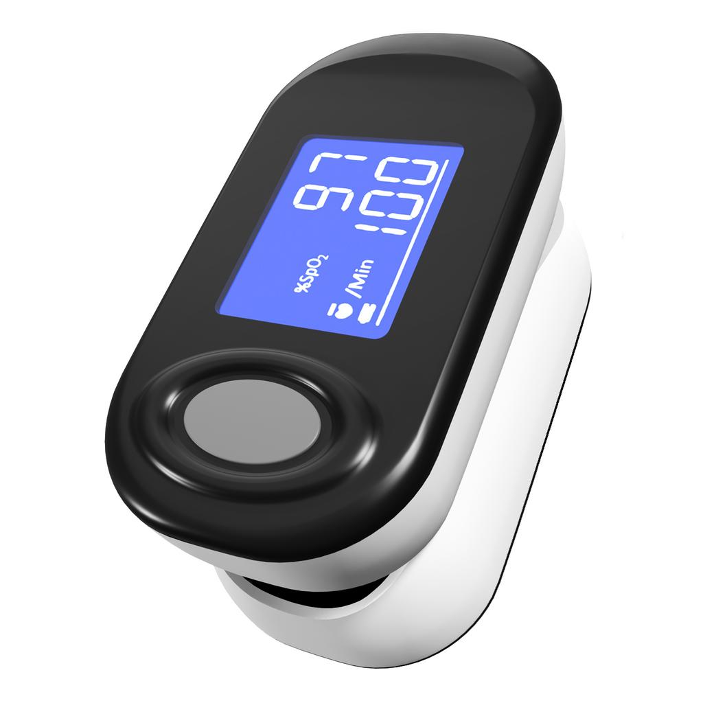 Finger Pulse Oximeter, Blood Oxygen Saturation and Pulse Rate Monitor, Includes 2x AAA Batteries, Lanyard, Suitable for Elderly and Adults Use