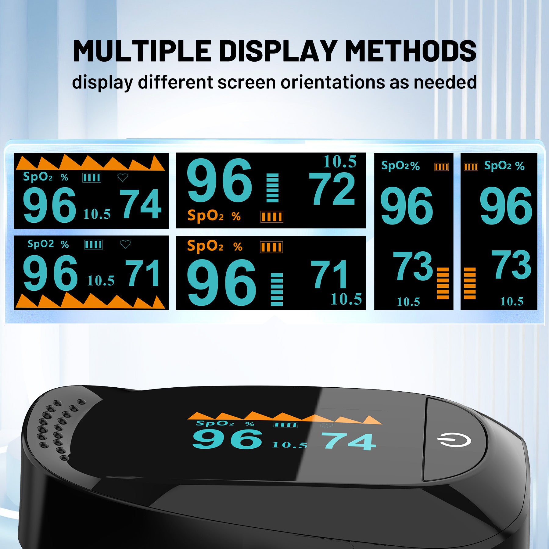 Finger Pulse Oximeter, Blood Oxygen Saturation and Pulse Rate Monitor, Includes 2x AAA Batteries, Lanyard, Suitable for Elderly and Adults Use